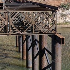 钢便桥 装配式栈桥 321贝雷片 用于高速公路 乡村道路 安拆施工建设