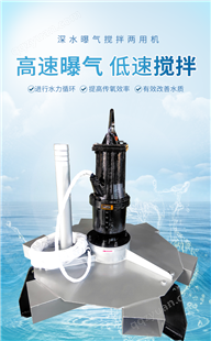 深水曝气机 搅拌机 如克SBJ7.5/15-D曝气搅拌两用机