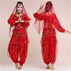 印度舞服装女纱丽套装秋冬肚皮舞服装演出服年会表演舞蹈服定制店