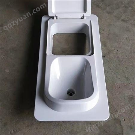 玻璃钢蹲便器 农村厕所改造 模压成型 大口径带盖 防臭蹲坑