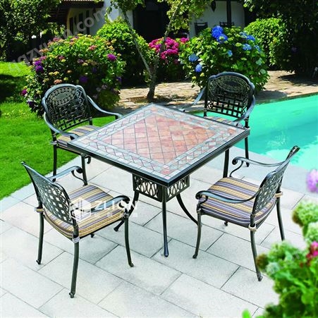 户外桌椅铸铝组合花园露天椅子休闲阳台铁艺庭院室外餐桌套装家具