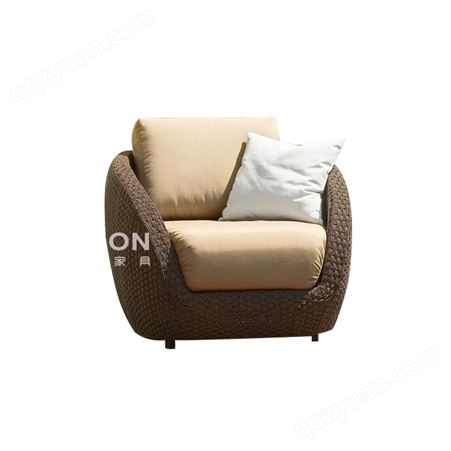 北欧藤编沙发躺床创意组合花园酒店室外露台藤椅三人沙发休闲家具