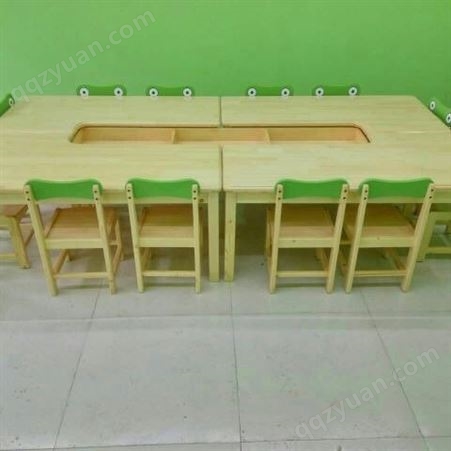 实木儿童桌椅幼儿园早教培训班绘本馆课桌椅拼接组合桌游戏桌批发