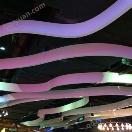波浪弧形铝方通 西餐厅走廊弧形造型铝方管焊接定制 东利建材