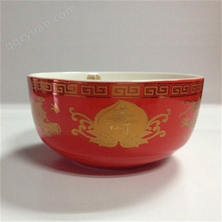 四川成都陶瓷寿碗厂家定做 陶瓷寿碗批发 寿碗烤字烧字