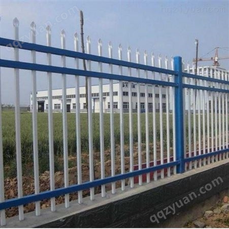 供应广州中铁项目部临时围界栅栏-佛山组装式蓝白色三横杆锌钢护栏现货价格